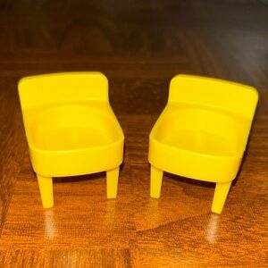 Fisher Price Little People Yellow Seat Chair Vintage Big Helpers Home Lot Of 2